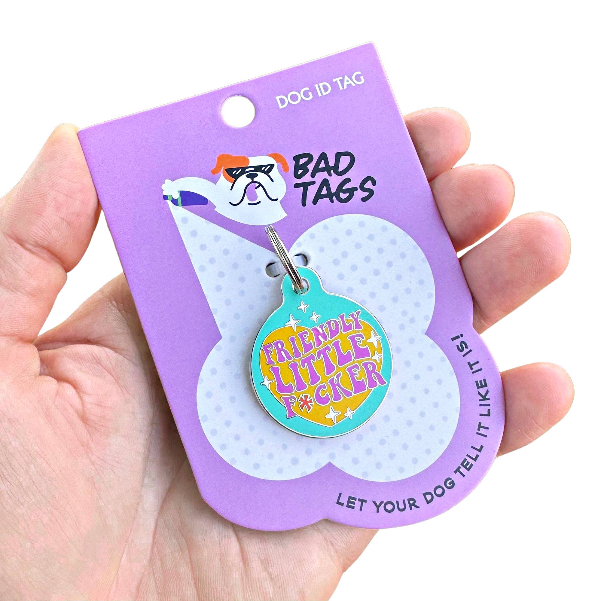 Funny Dog Charm & Pet ID Tag - Friendly Little F*cker