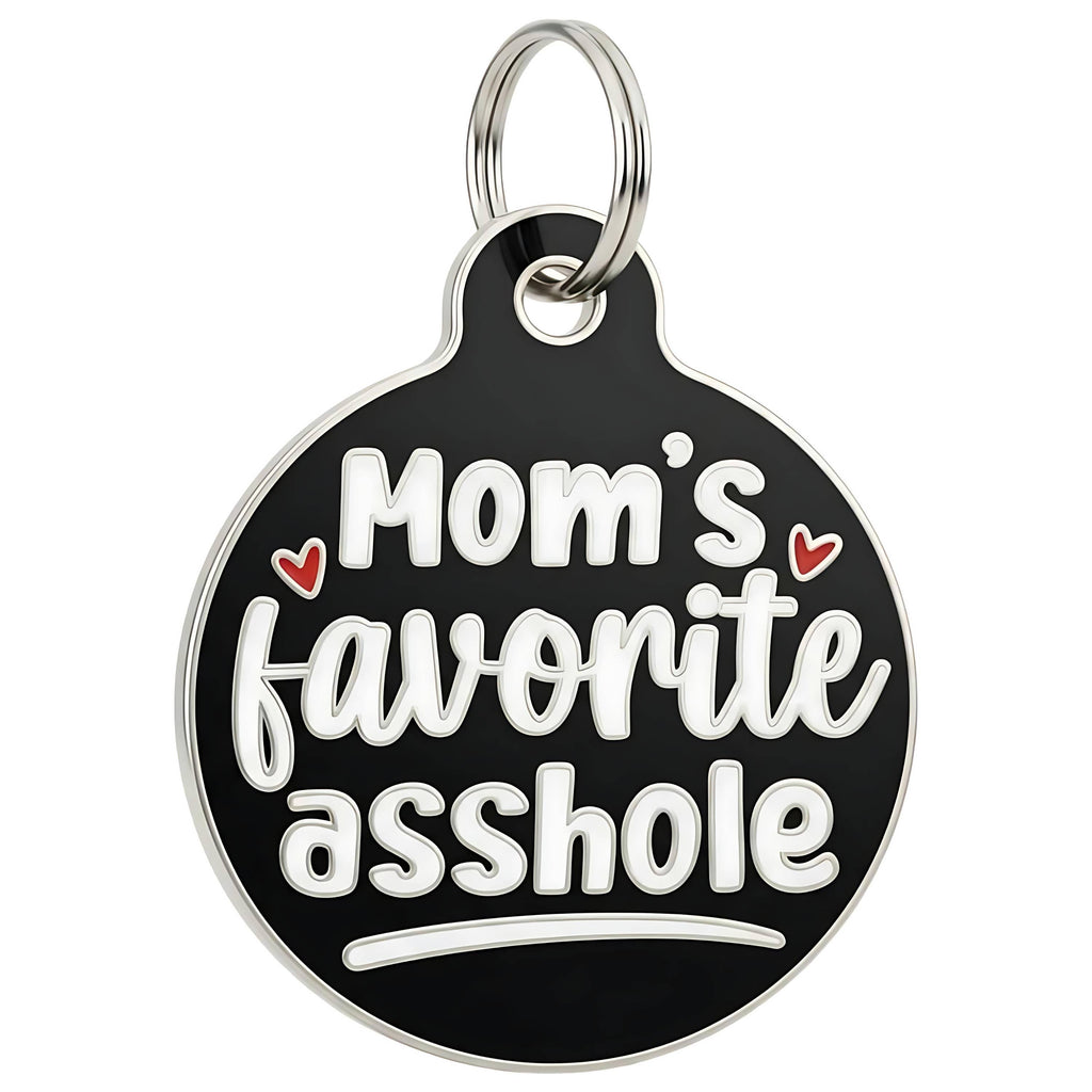 Funny Dog Charm & Pet ID Tag - Mom's Favorite Asshole