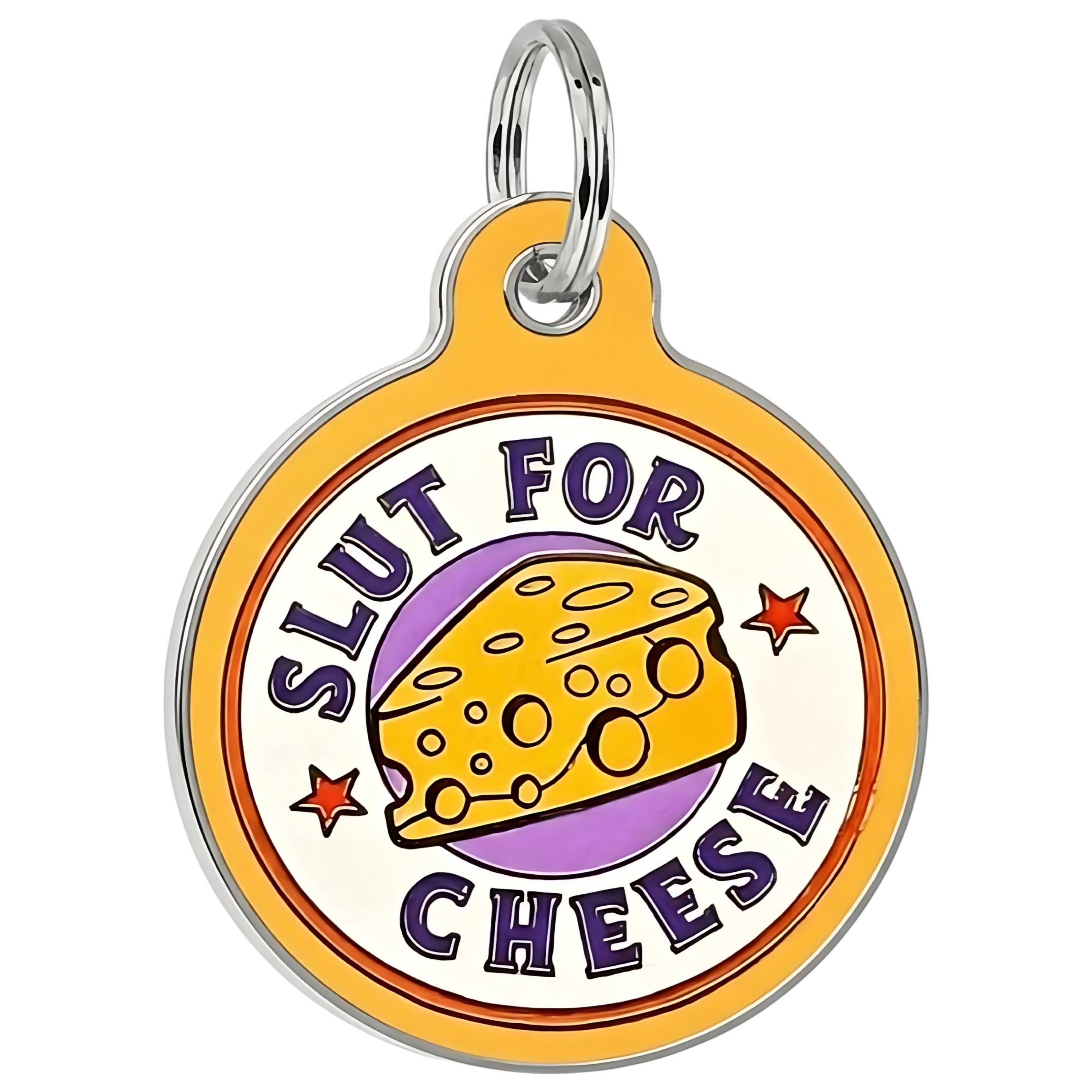 Funny Pet Accessory & Dog Tag Charm - Slut for Cheese
