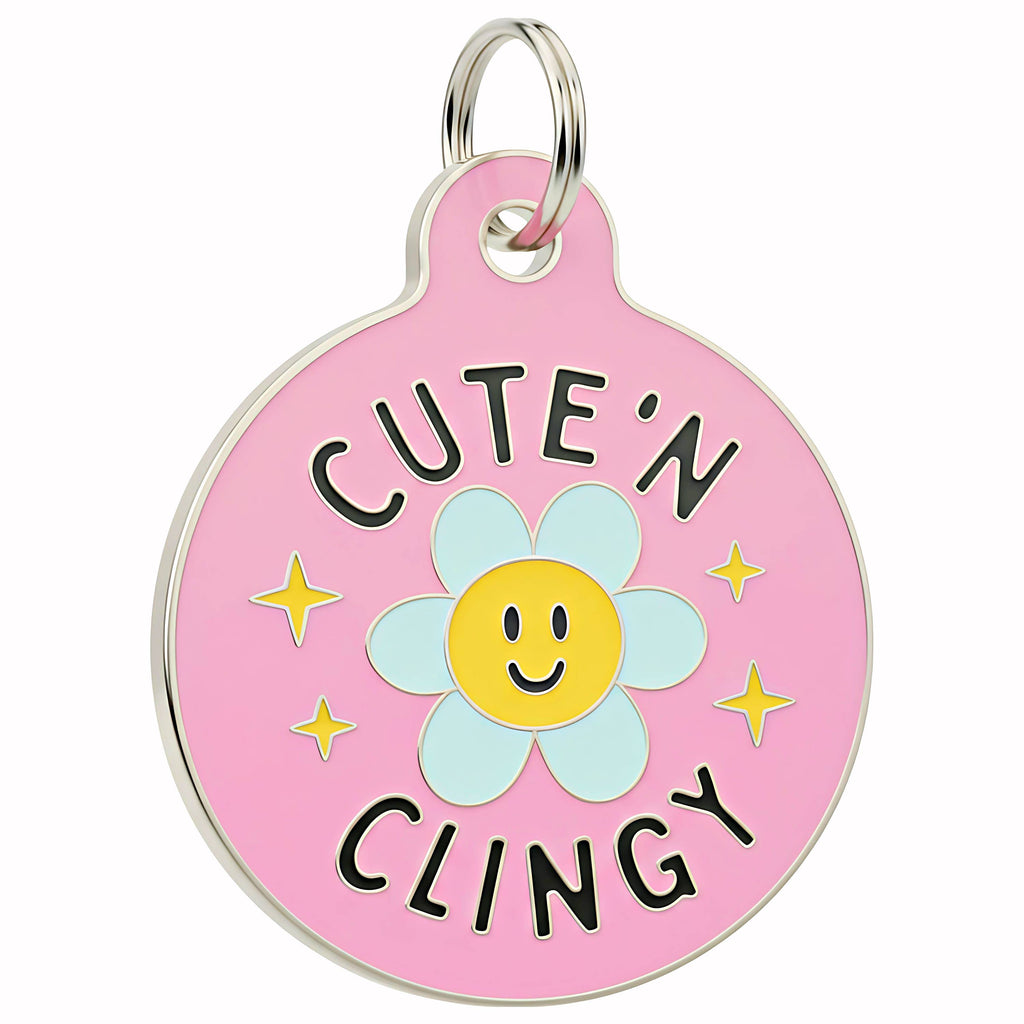 Cute Dog Charm & Pet ID Tag - Cute 'N Clingy *Pink