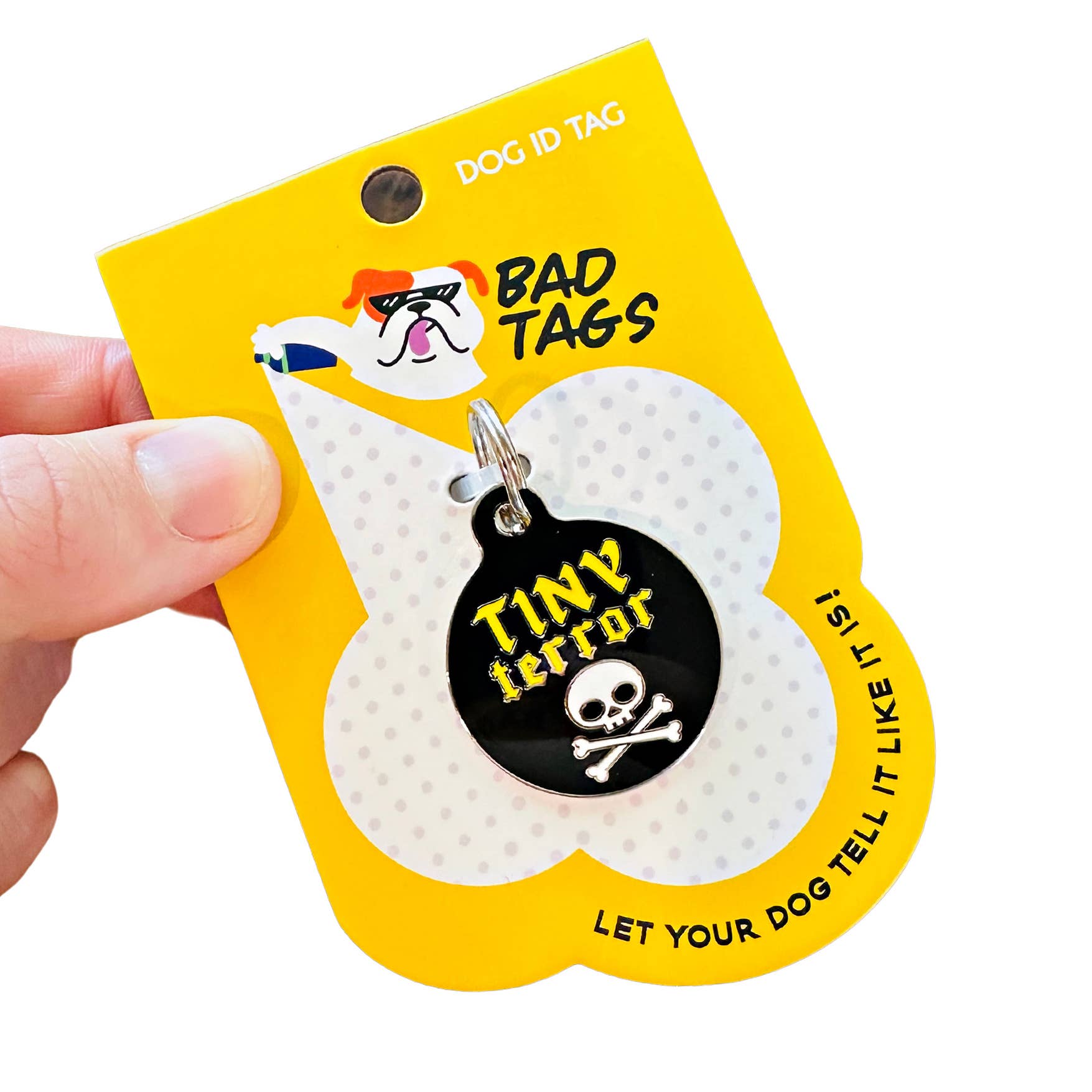 Funny Dog Charm & Pet ID Tag - Tiny Terror 