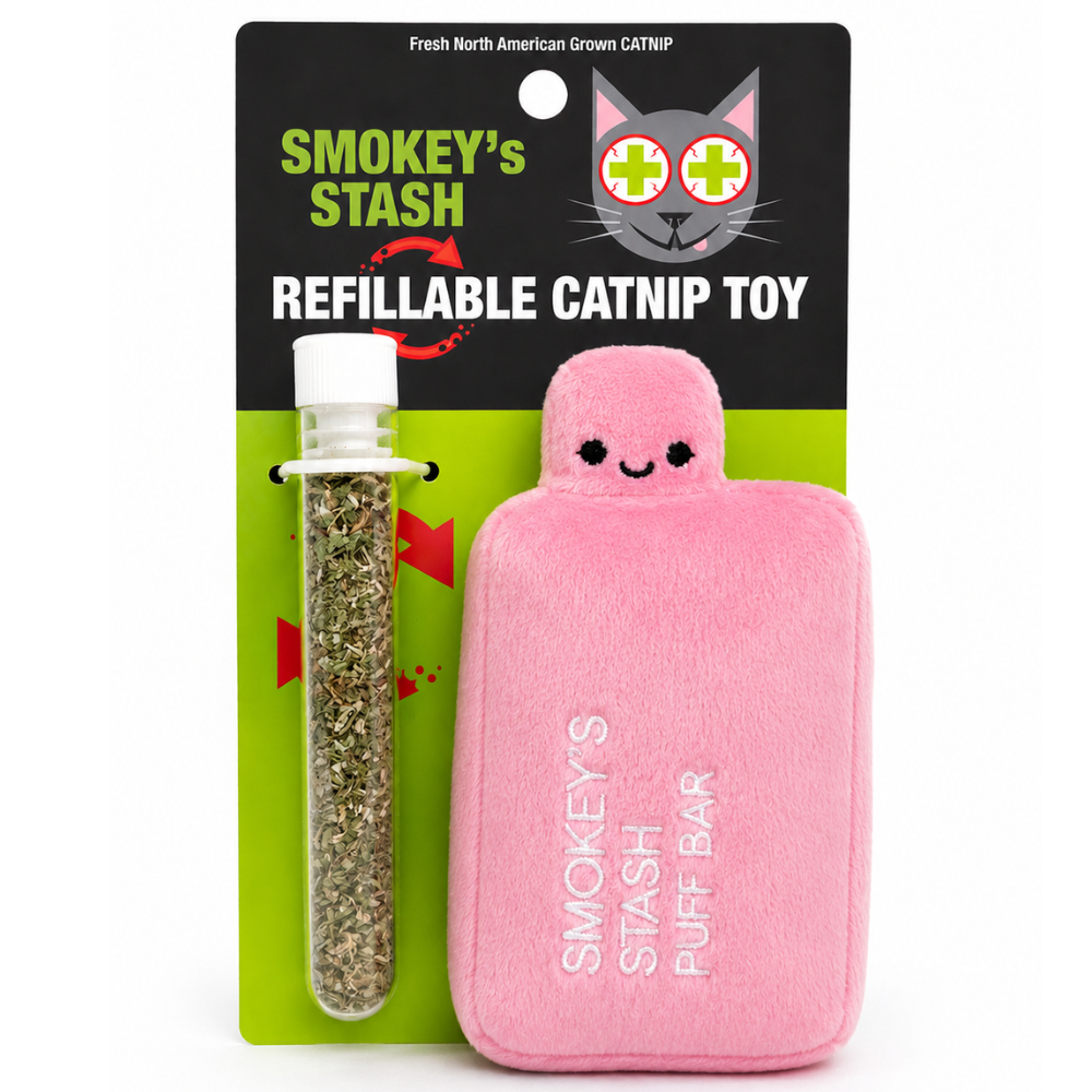 Smokey's Stash Refillable Pink Puff Bar with Catnip