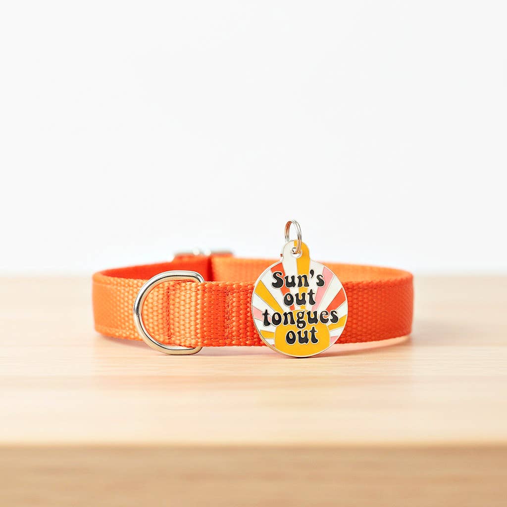 Cute Dog Charm & Pet ID Tag - Suns Out Tongues Out