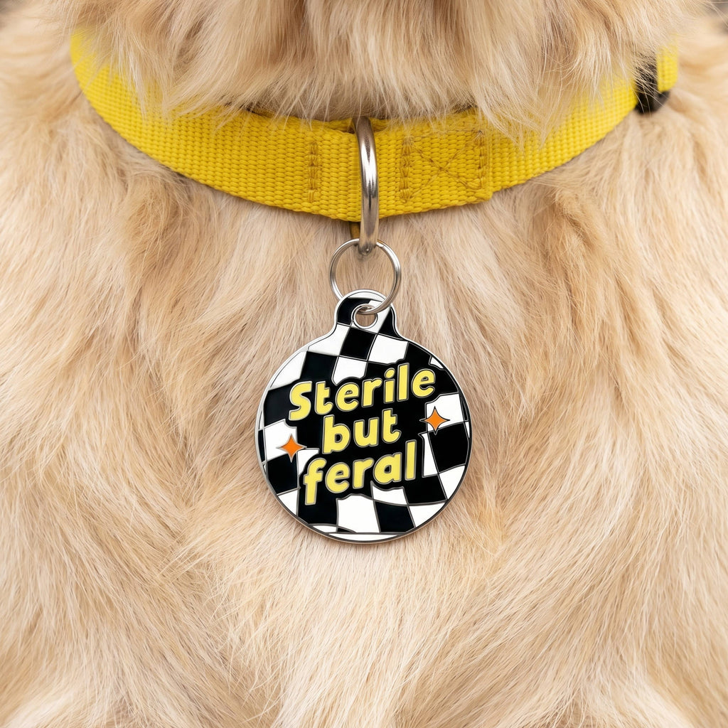 Funny Dog Charm & Pet ID Tag - Sterile but Feral