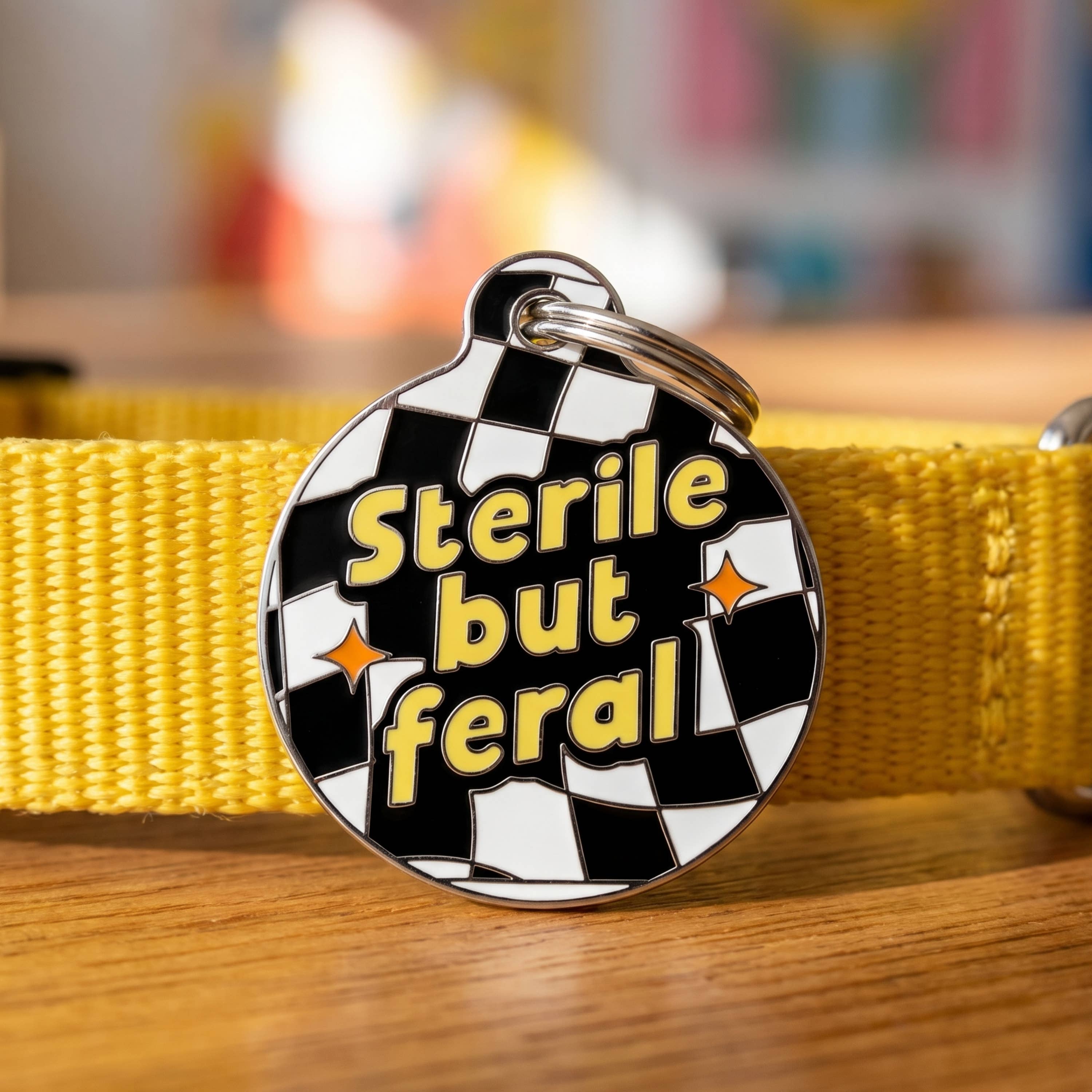 Funny Dog Charm & Pet ID Tag - Sterile but Feral