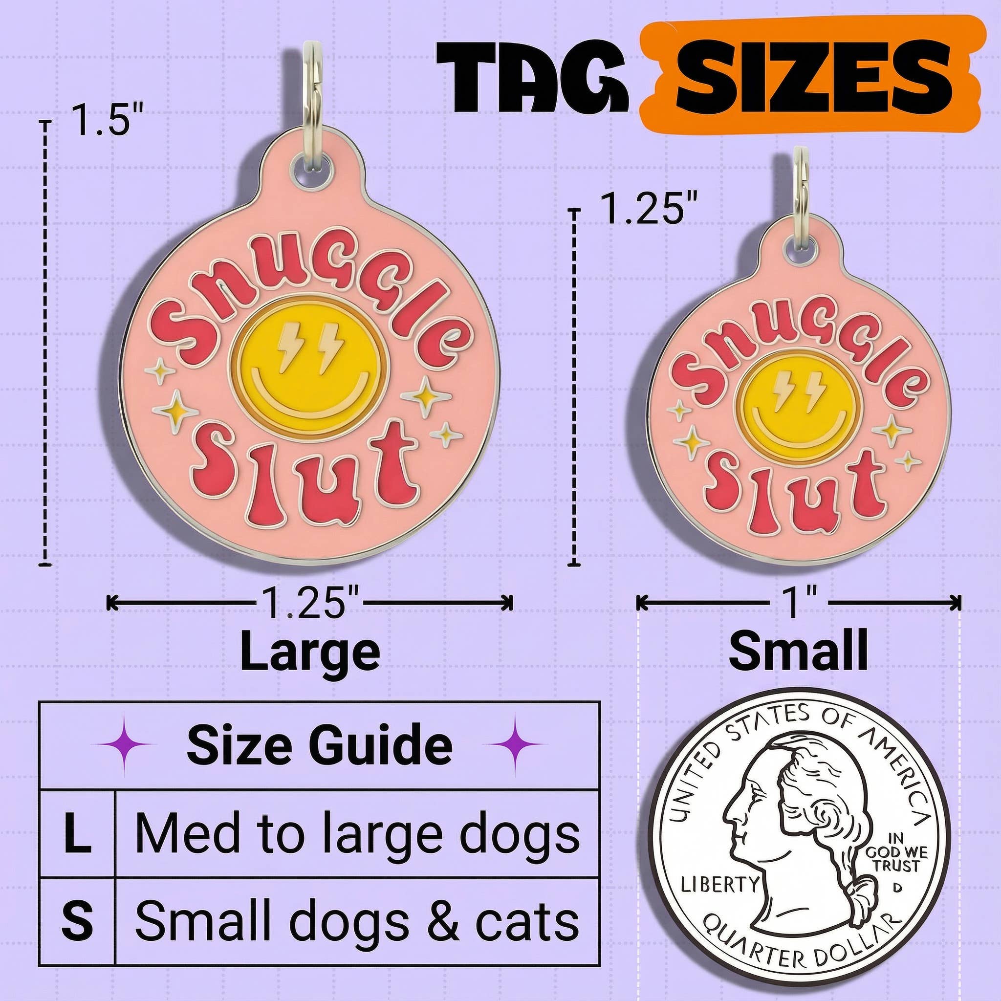 Funny Dog Tag & Pet ID Collar Charm - Snuggle Slut *Pink