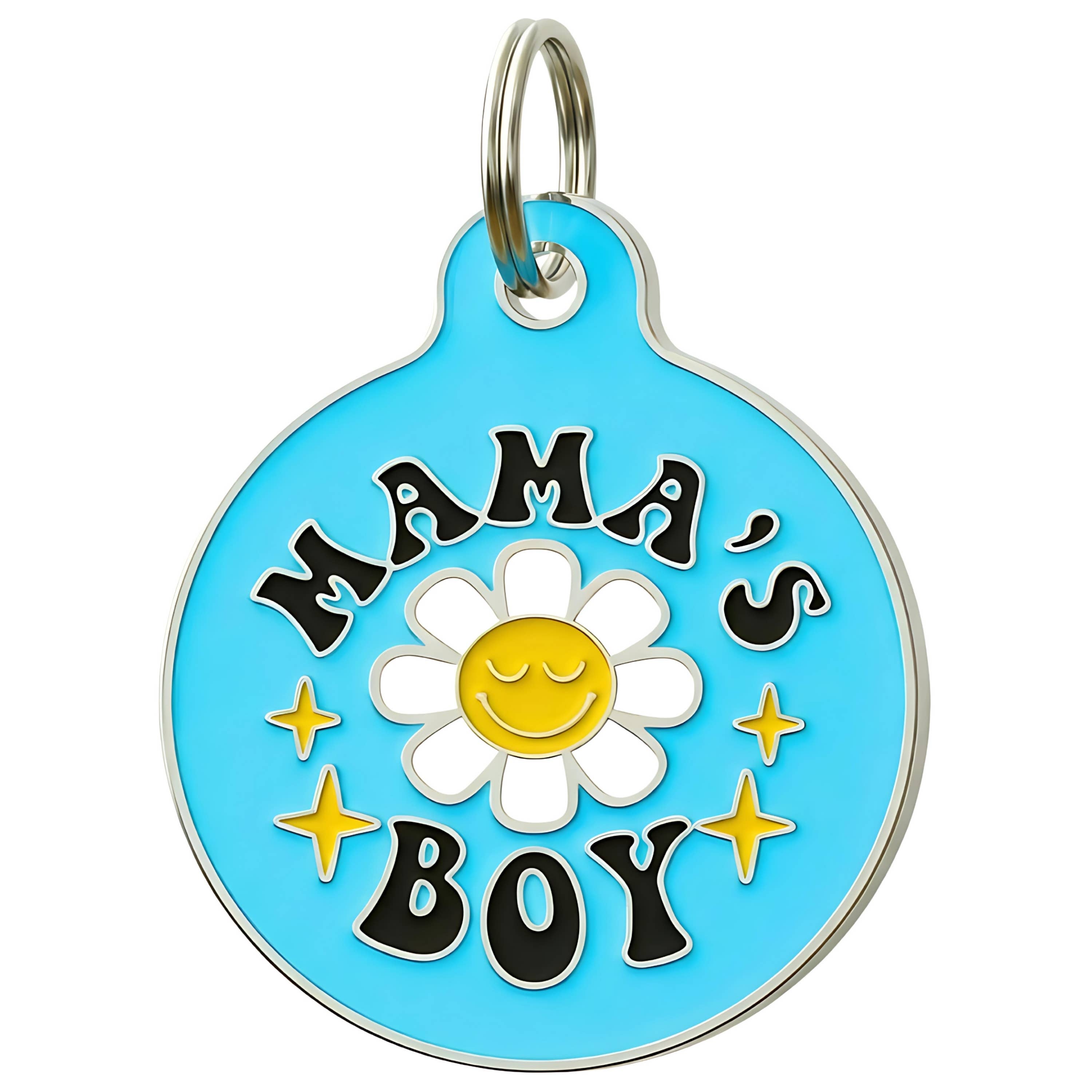 Cute Pet Tag & Dog Collar Charm - Mama's Boy *Blue