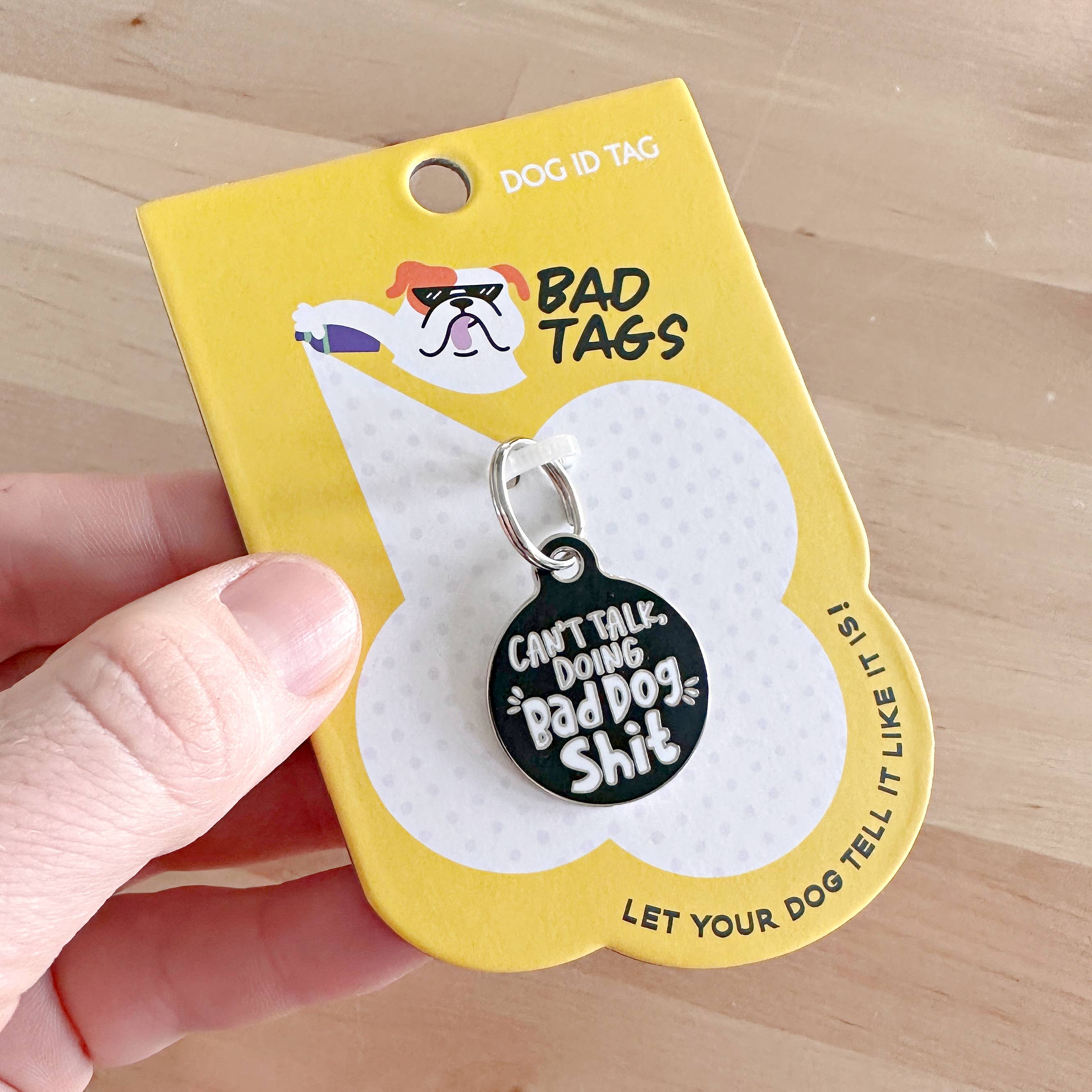 Funny Dog Tag Charm & Pet ID Accessory - Bad Dog Shit
