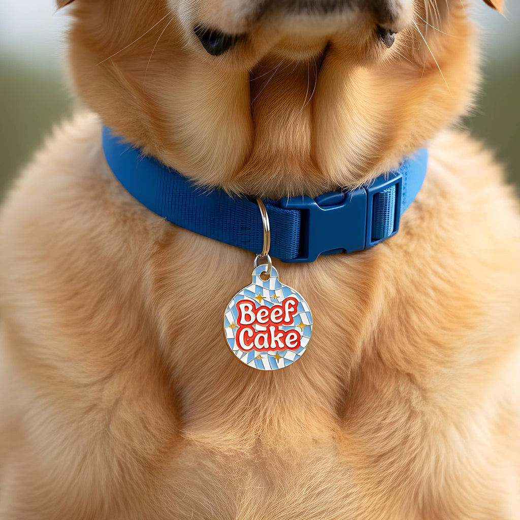 Cute Pet ID Tag & Dog Collar Charm - Beefcake 