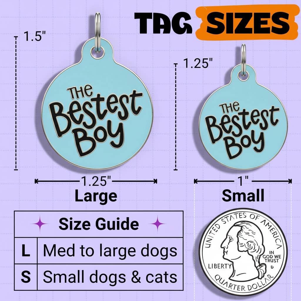 Cute Dog Tag Charm & Pet ID Tag - The Bestest Boy