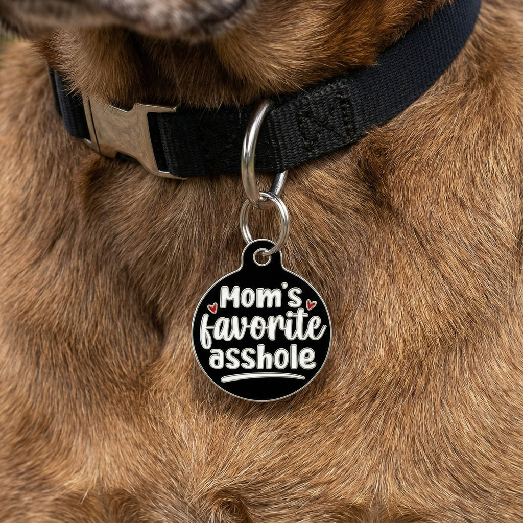 Funny Dog Charm & Pet ID Tag - Mom's Favorite Asshole