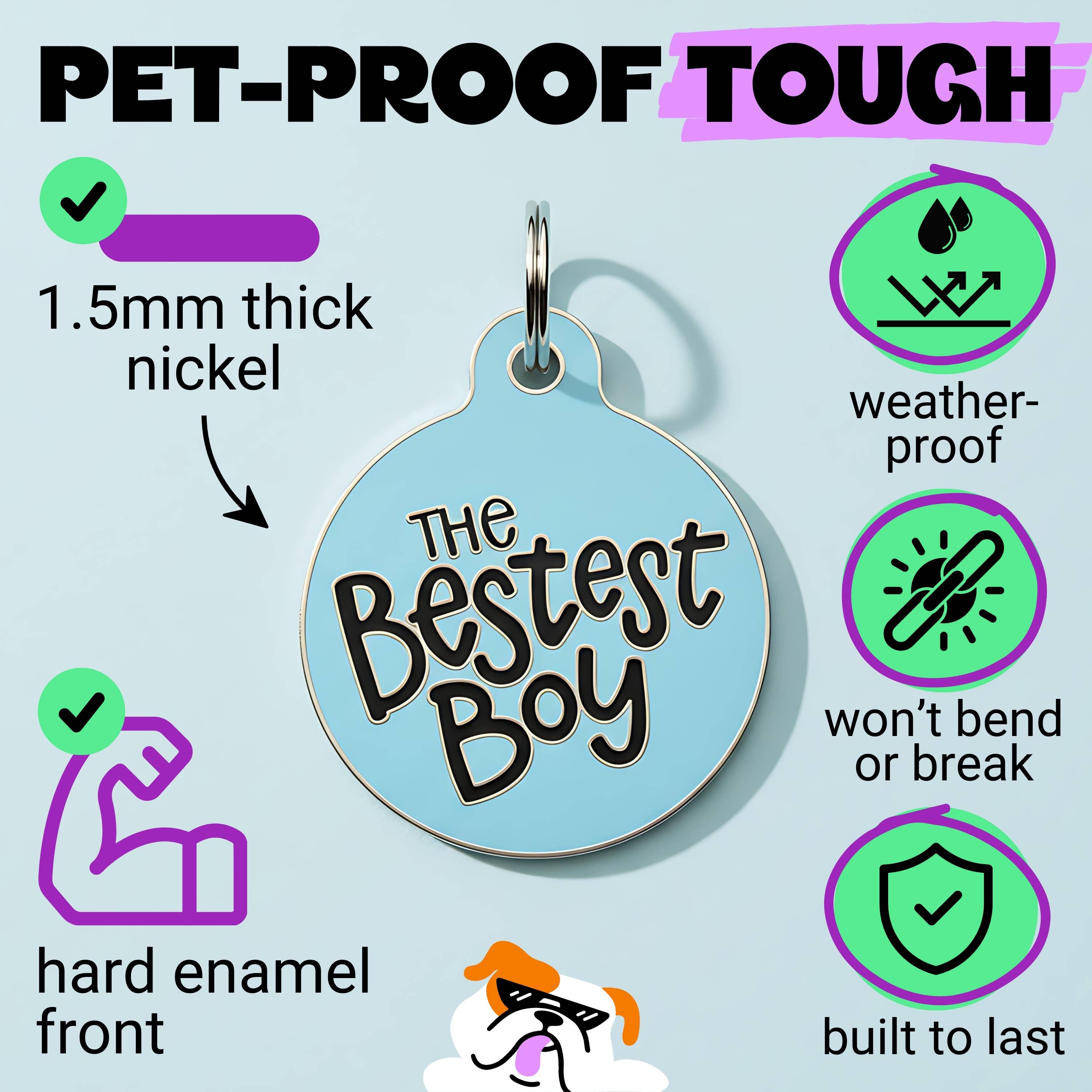 Cute Dog Tag Charm & Pet ID Tag - The Bestest Boy