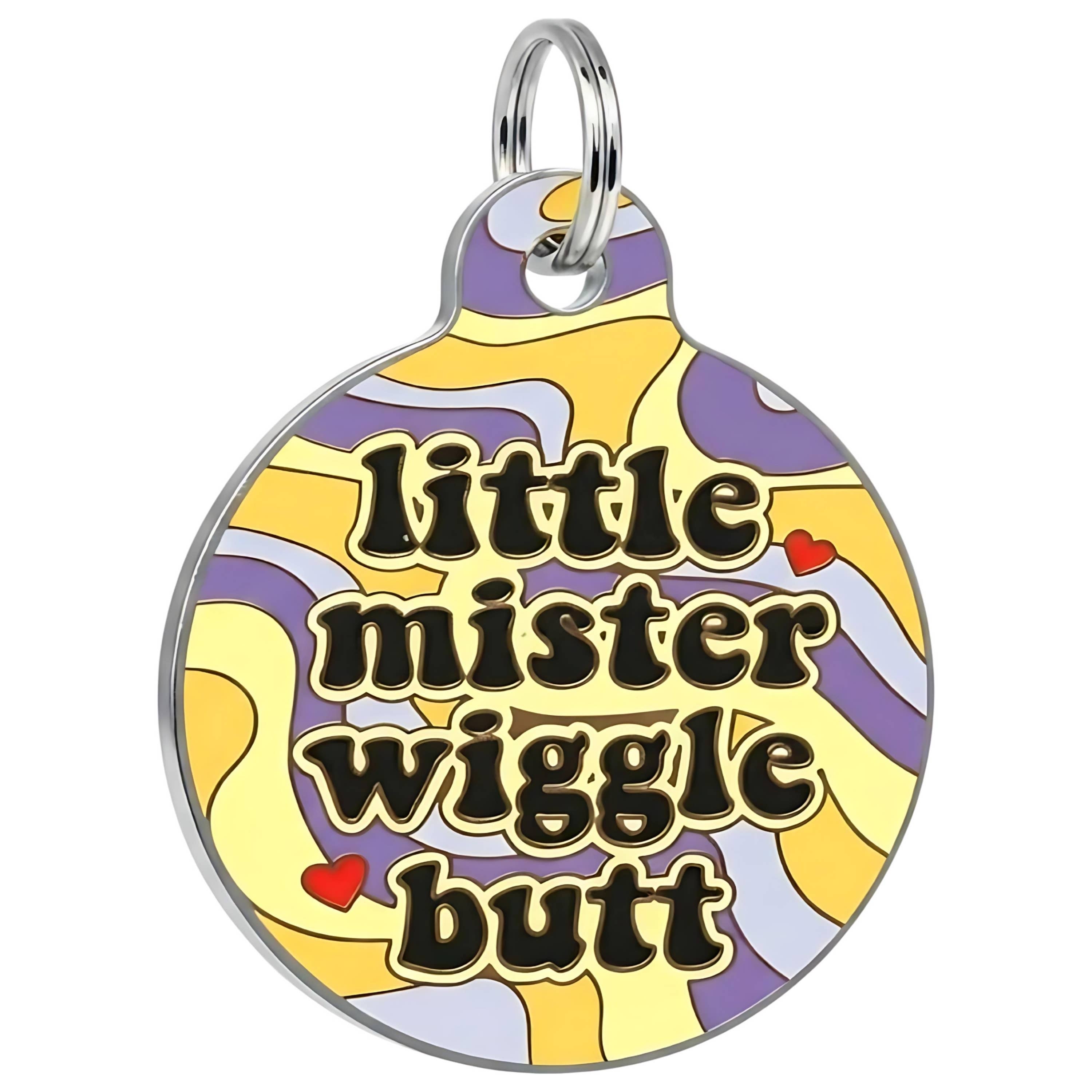 Cute Dog Charm & Pet ID Tag - Little Mister Wiggle Butt 
