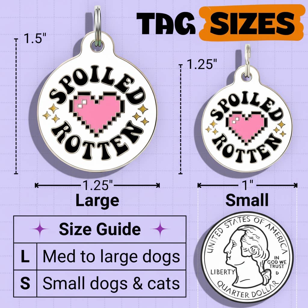 Cute Pet Tag & Dog Collar Charm - Spoiled Rotten 