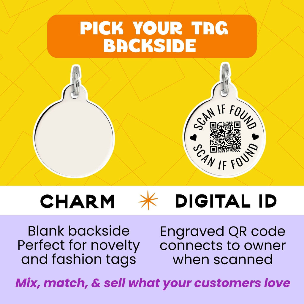 Cute Dog Charm & Pet ID Tag - Little Mister Wiggle Butt 
