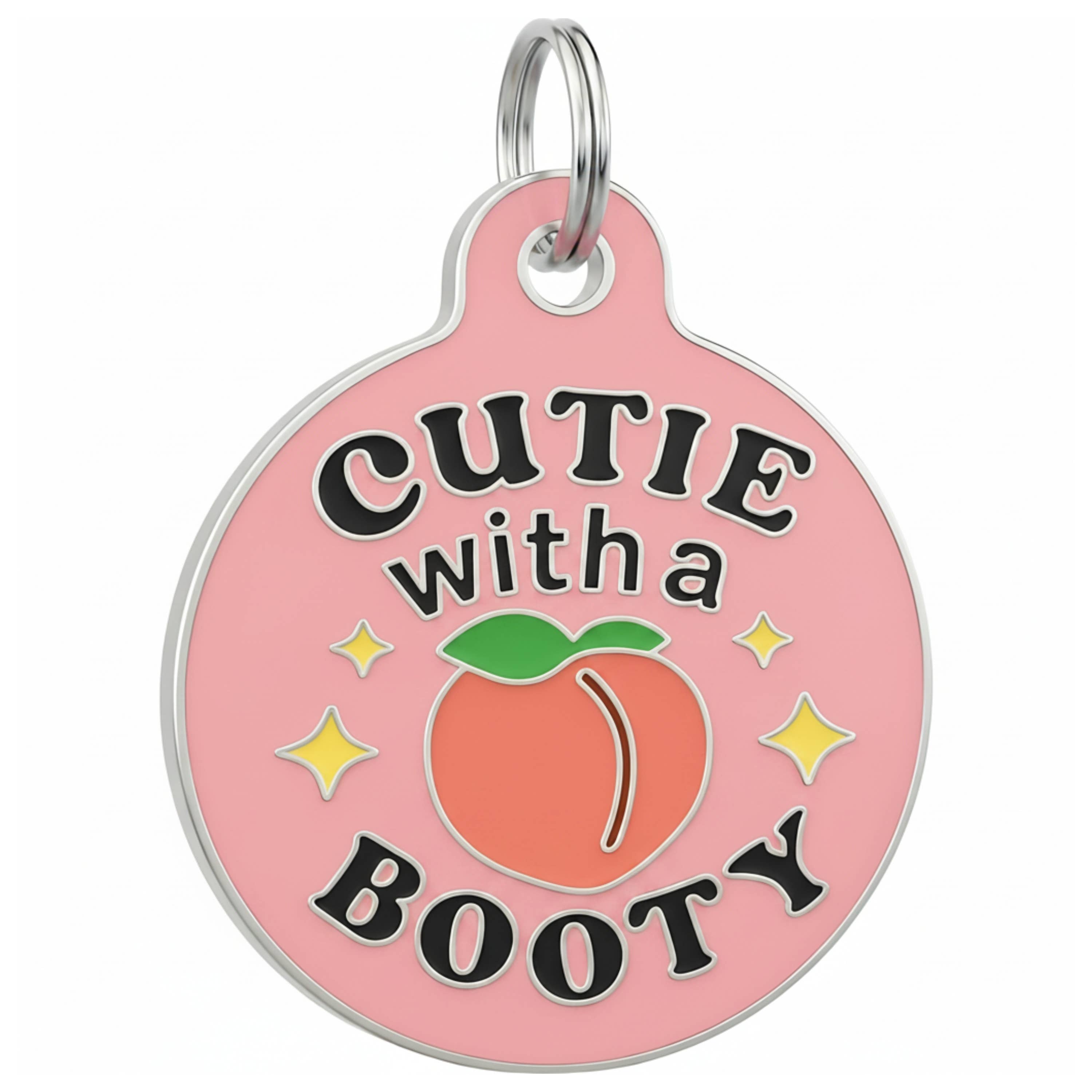Funny Dog Charm & Pet ID Tag - Cutie with a Booty *Pink