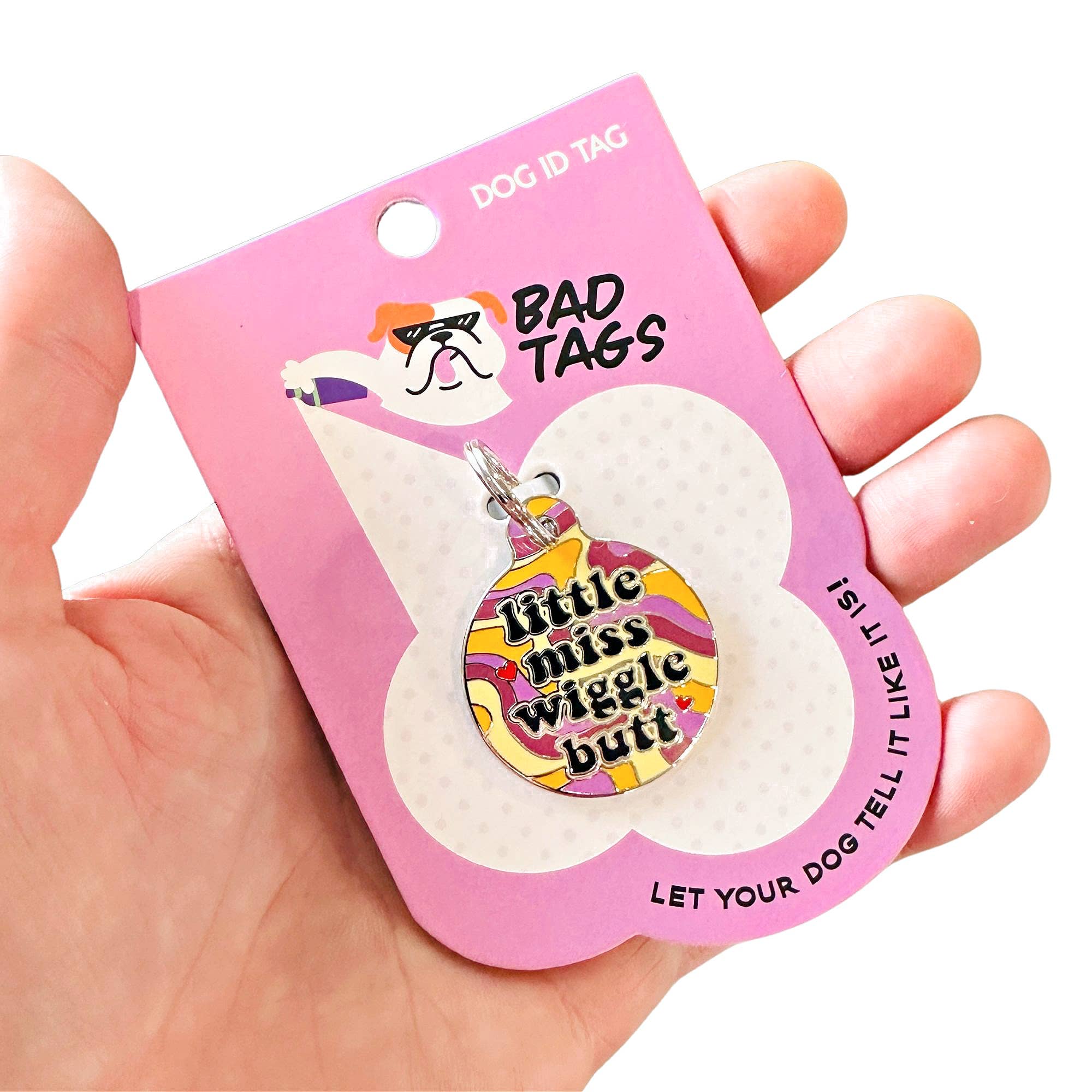 Funny Dog Charm & Pet ID Tag - Miss Wiggle Butt