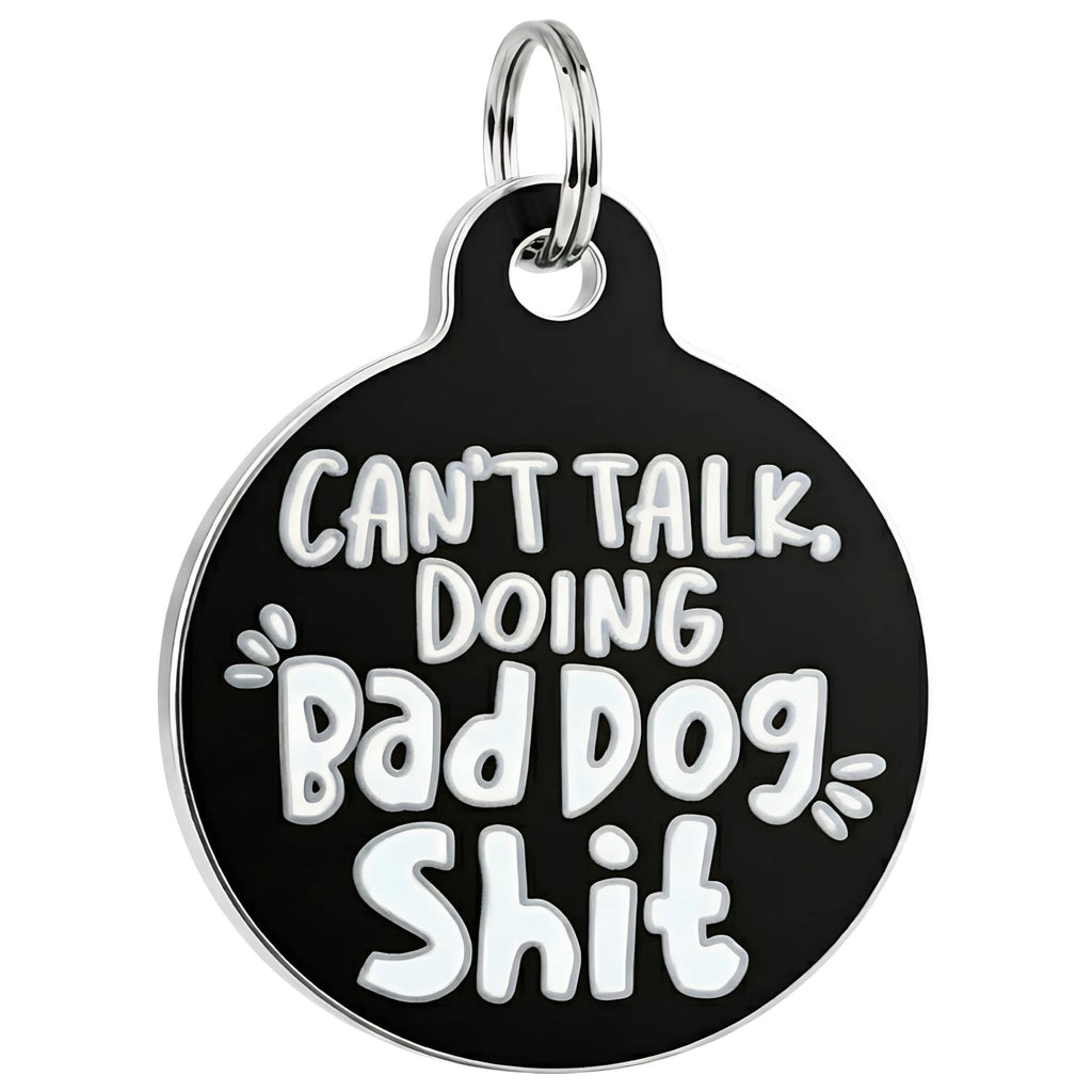 Funny Dog Tag Charm & Pet ID Accessory - Bad Dog Shit