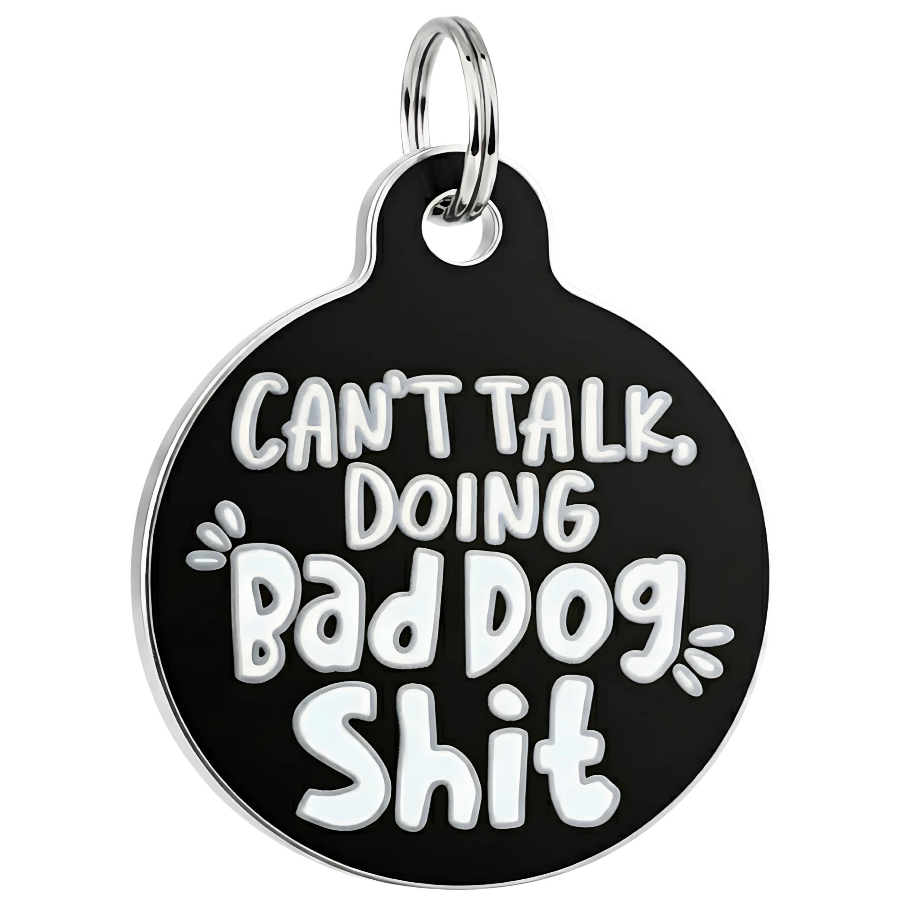 Funny Dog Tag Charm & Pet ID Accessory - Bad Dog Shit
