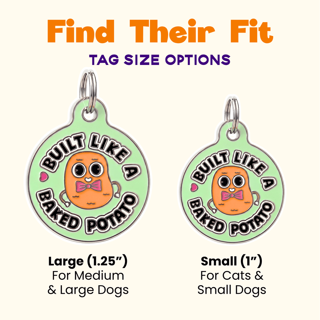 Funny Dog Charm or Pet ID Tag - Built Like a Baked Potato