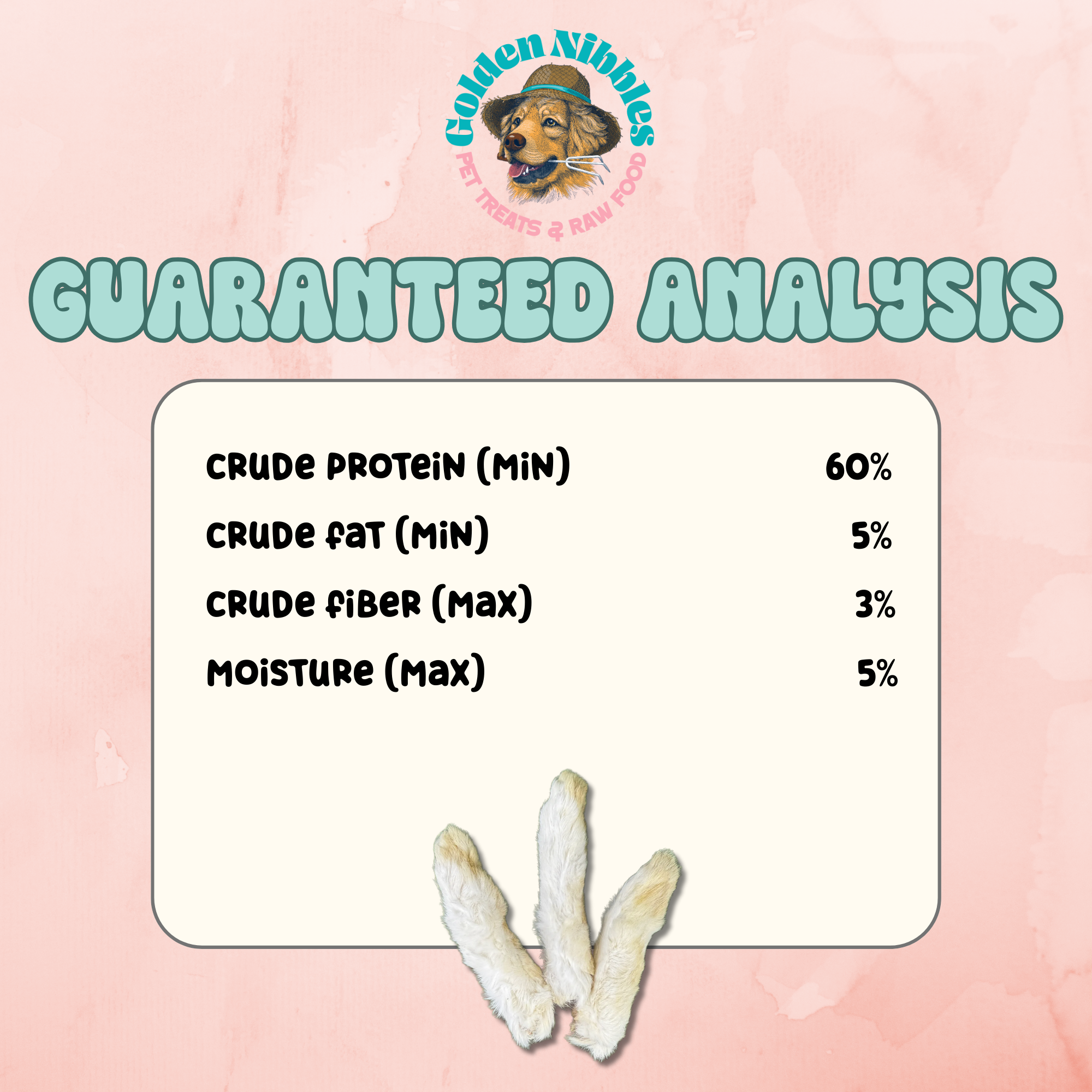 Rabbit Feet - Freeze-Dried Treat/Chew for Dogs & Cats