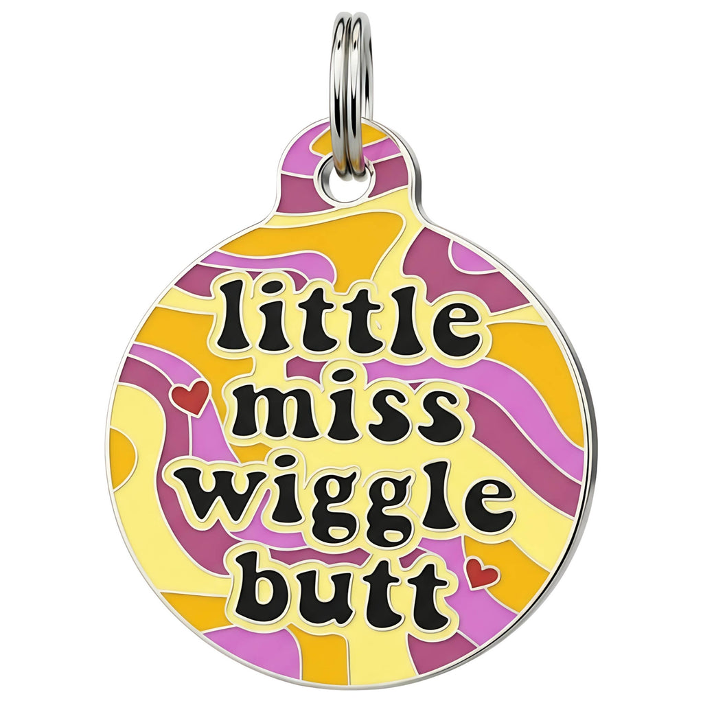 Funny Dog Charm & Pet ID Tag - Miss Wiggle Butt