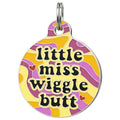 Funny Dog Charm & Pet ID Tag - Miss Wiggle Butt