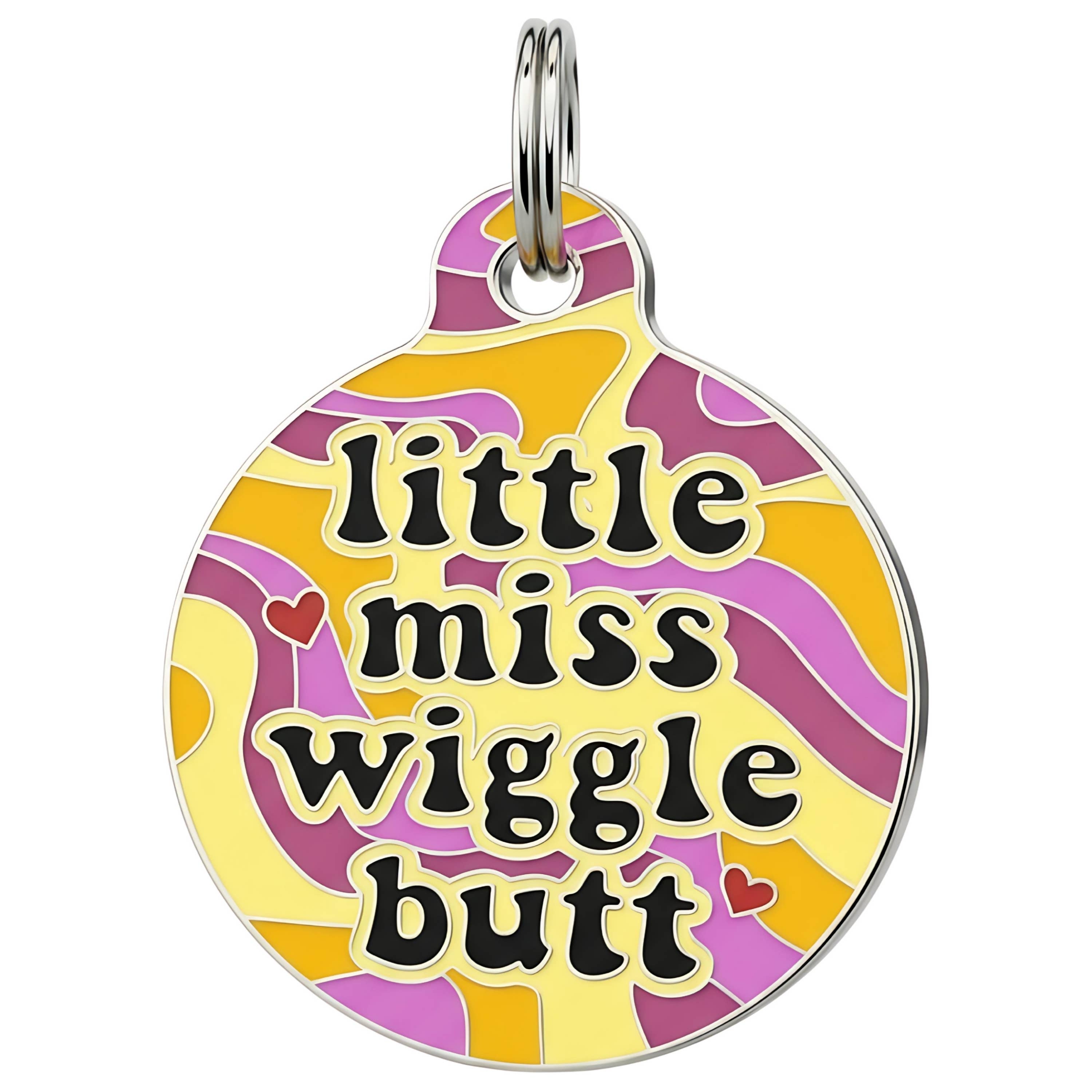 Funny Dog Charm & Pet ID Tag - Miss Wiggle Butt
