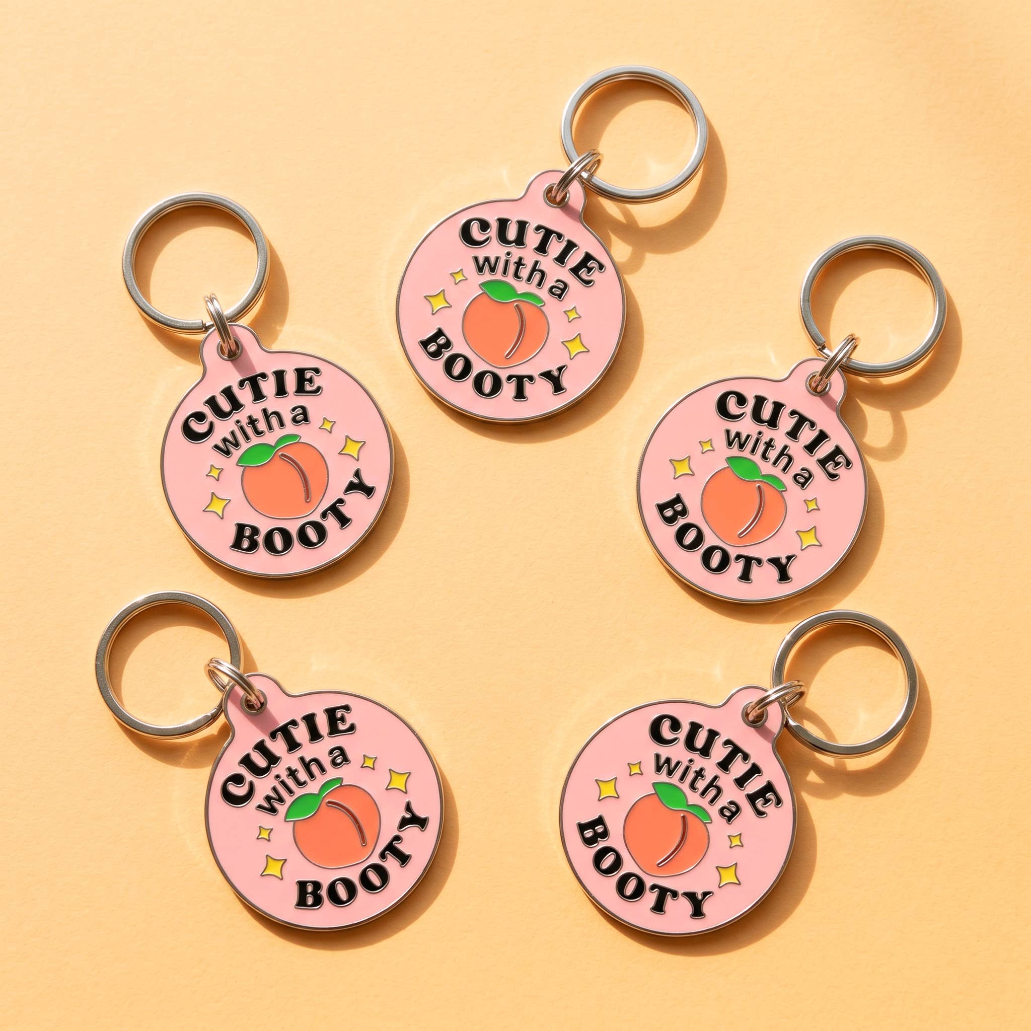 Funny Dog Charm & Pet ID Tag - Cutie with a Booty *Pink
