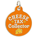 Cute Dog Charm & Pet ID Tag - Cheese Tax Collector