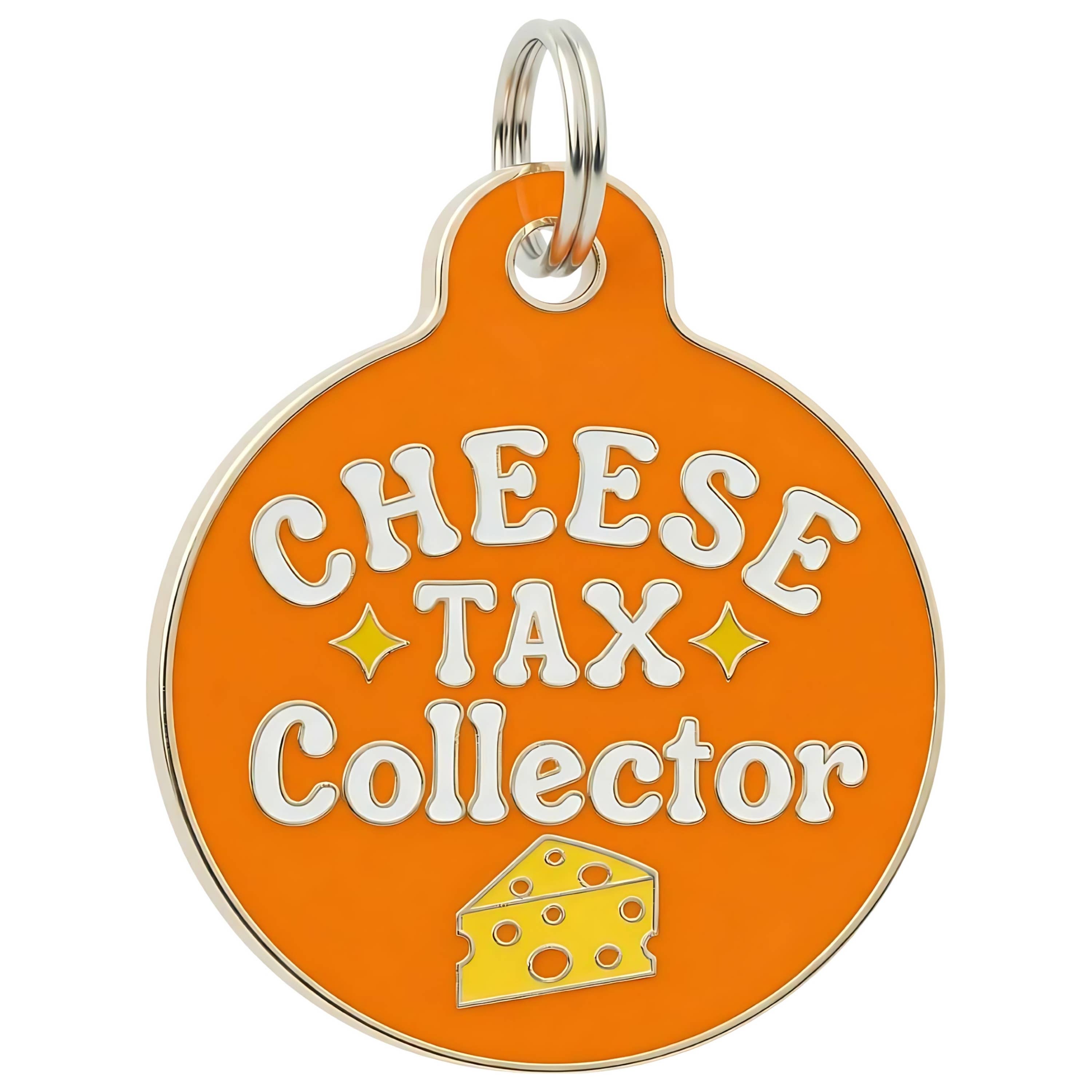 Cute Dog Charm & Pet ID Tag - Cheese Tax Collector