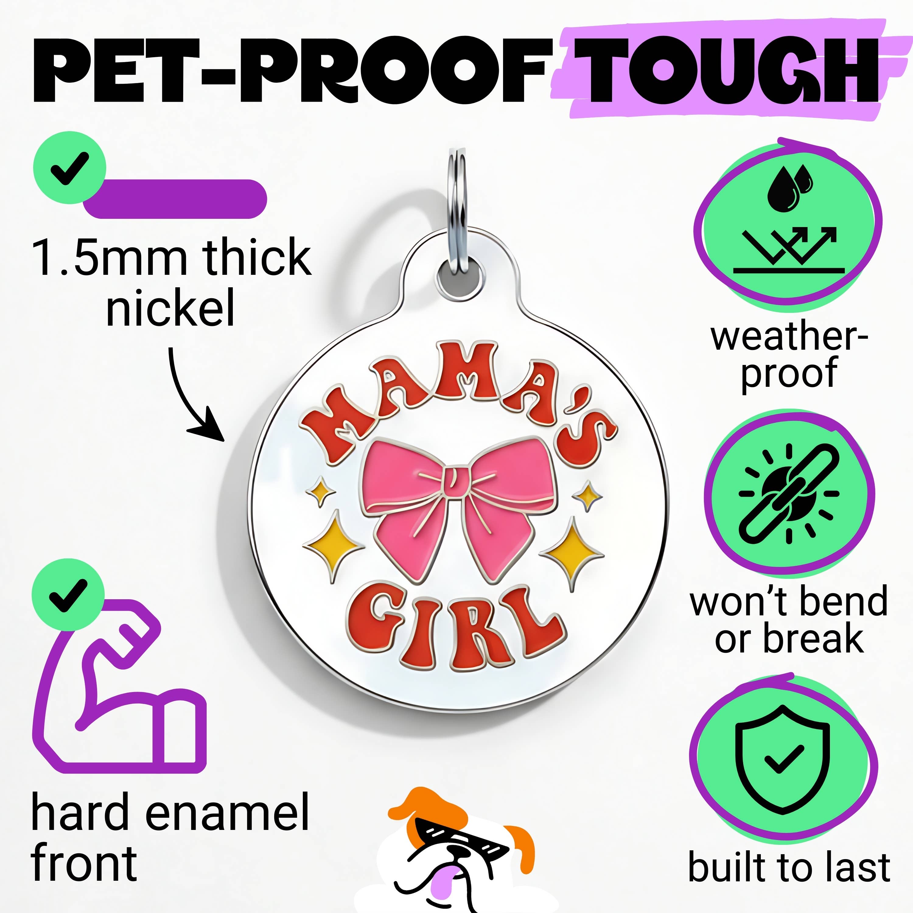 Cute Dog Charm & Pet ID Tag Accessory  - Mama's Girl