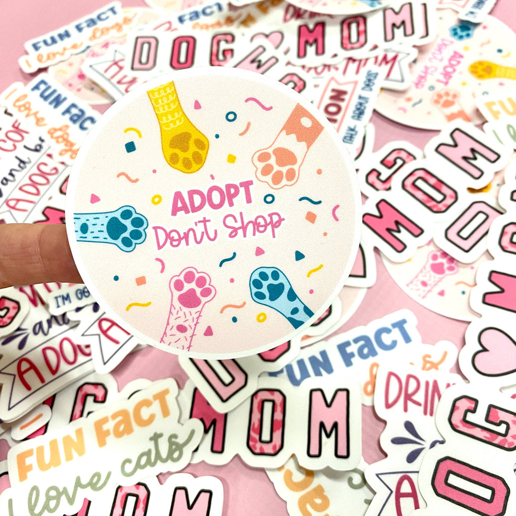 Adopt Don't Shop Die Cut Sticker