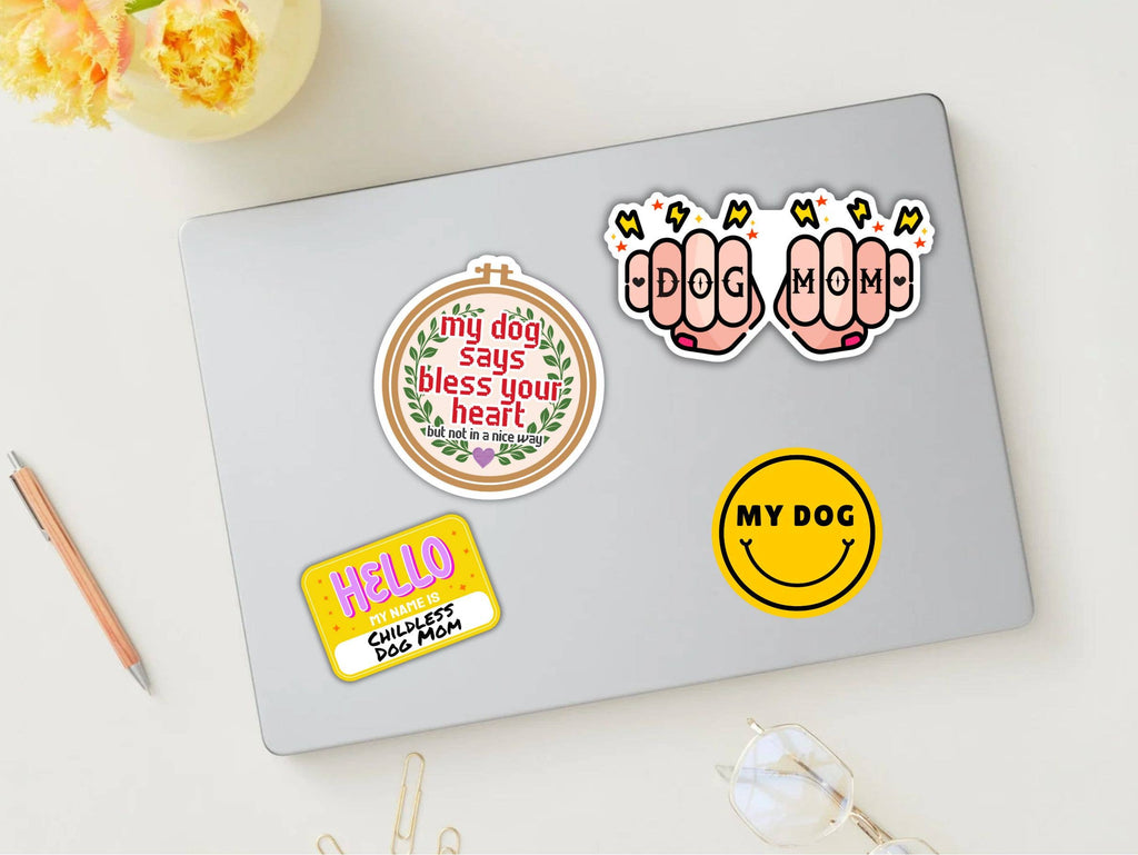Tattoo Dog Mom Knuckles Vinyl Sticker  