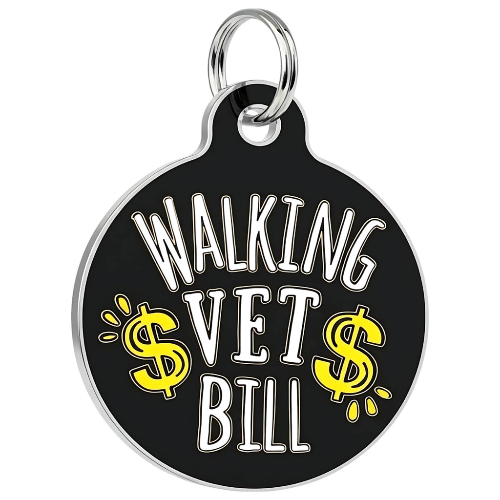 Funny Dog Charm & Pet ID Tag - Walking Vet Bill