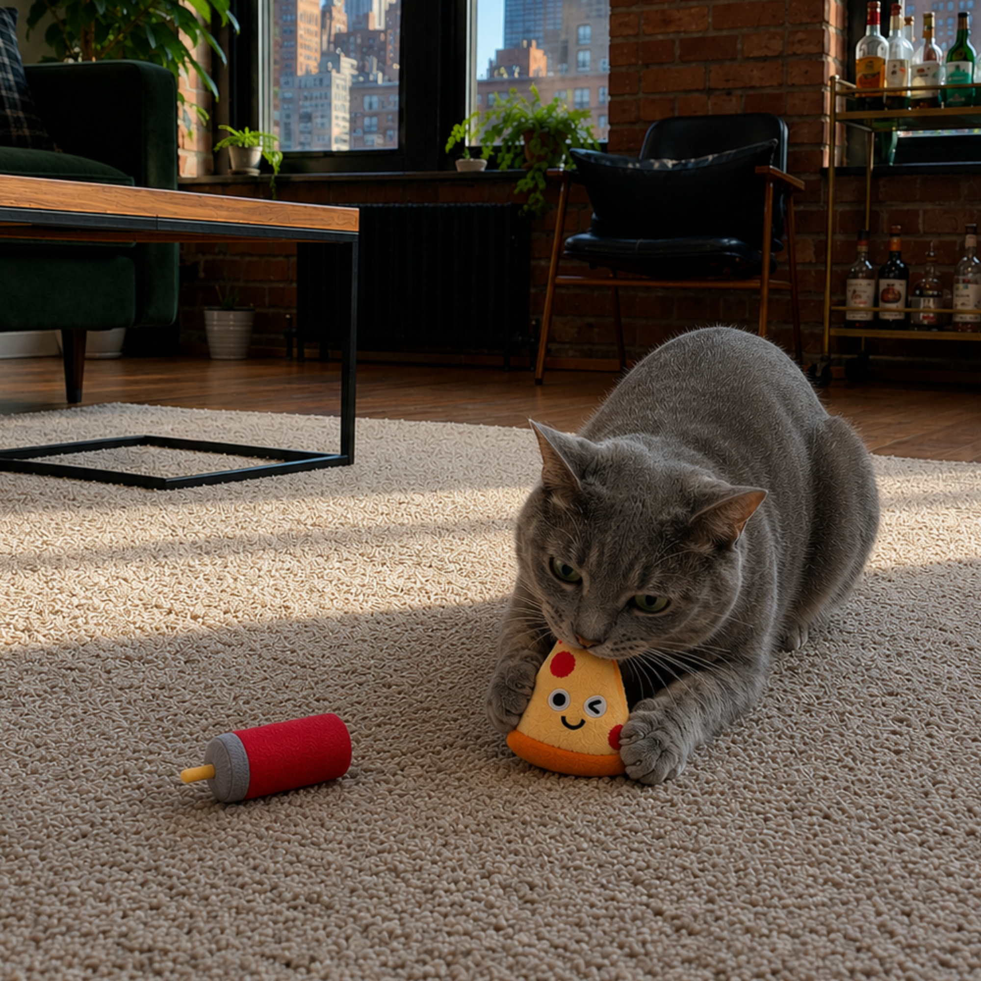 2 Pizza Slices and a Drink! Catnip filled Cat Toys
