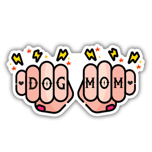 Tattoo Dog Mom Knuckles Vinyl Sticker   - Bandithaus