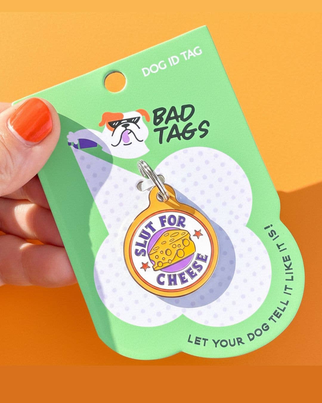Funny Pet Accessory & Dog Tag Charm - Slut for Cheese