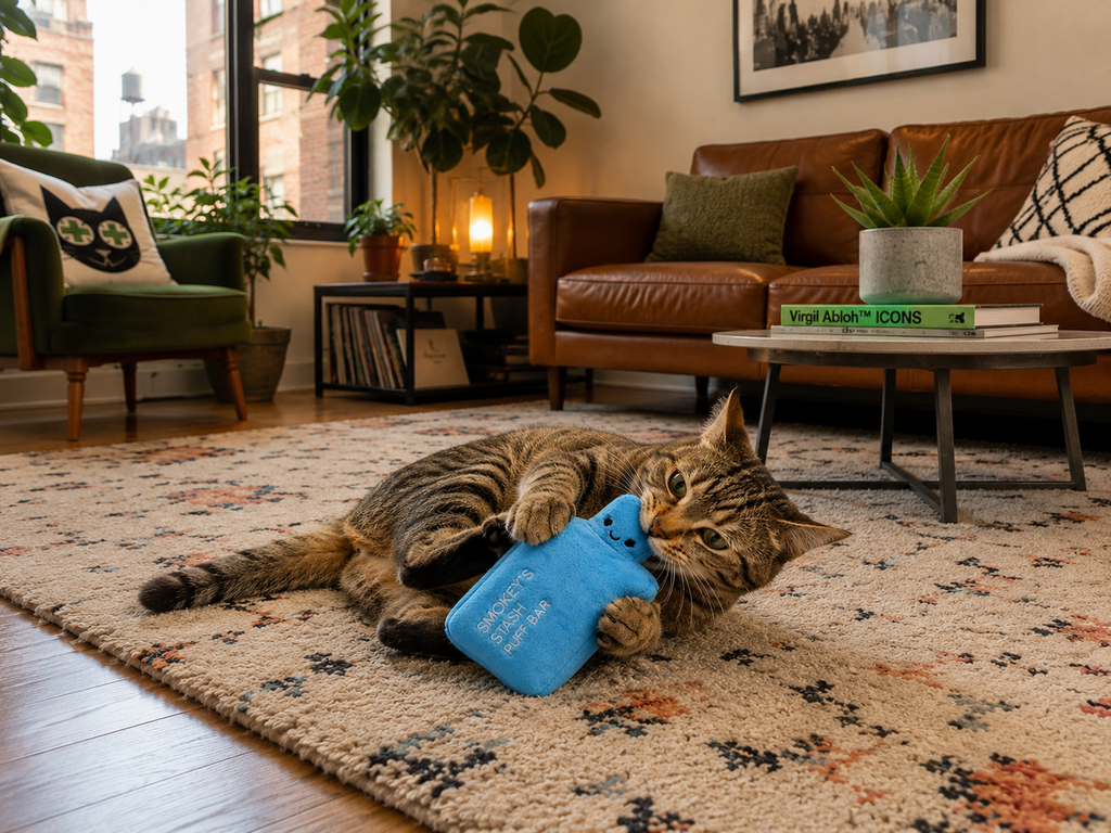 Smokey's Stash Refillable Blue Puff Bar with Catnip
