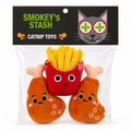 Smokeys Stash Catnip filled 2 Piece Chicken and Fries cat toys
