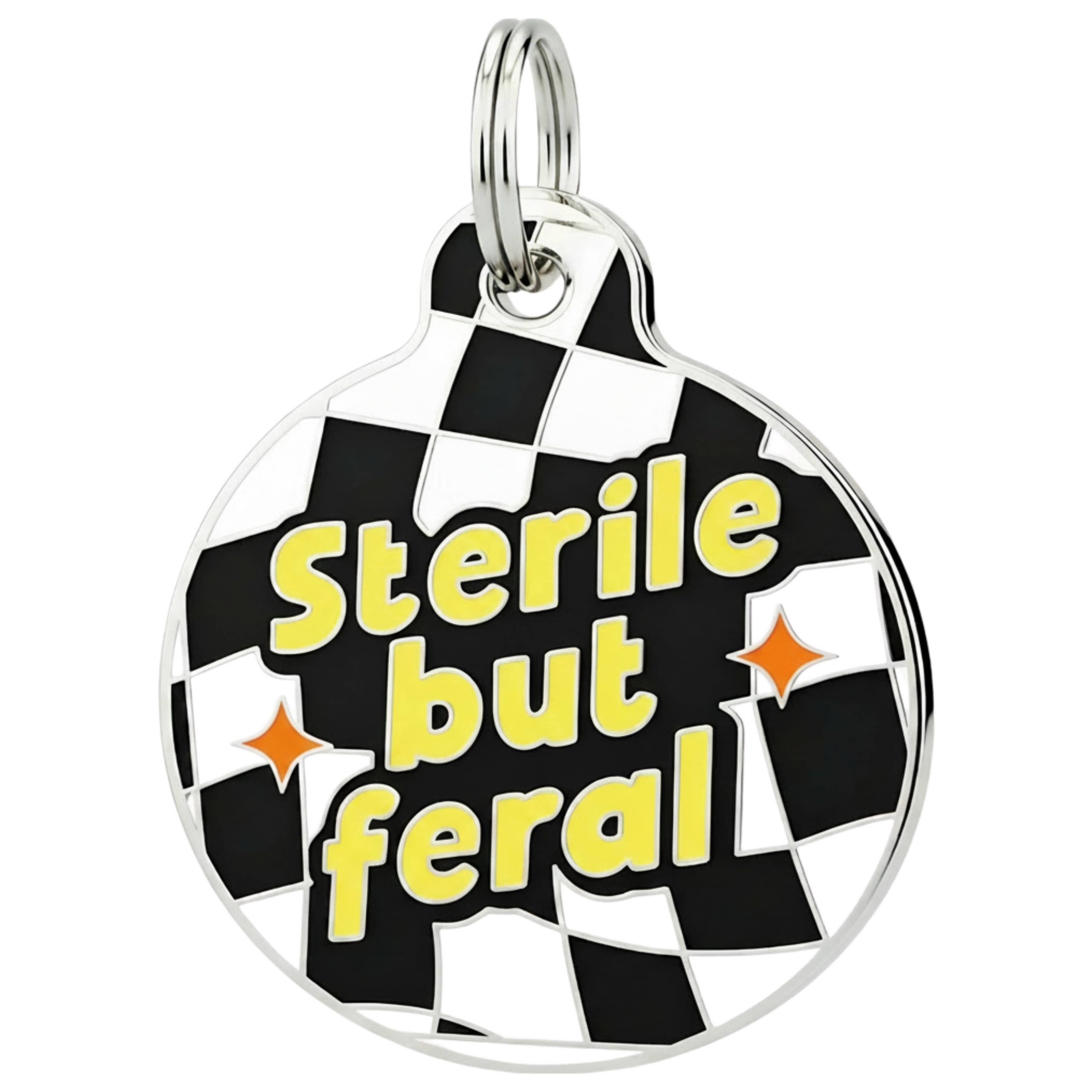 Funny Dog Charm & Pet ID Tag - Sterile but Feral