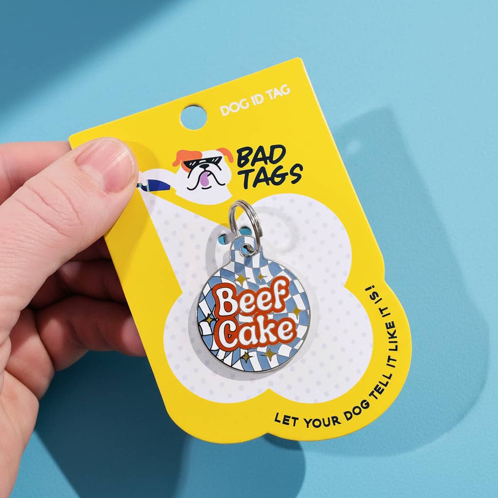 Cute Pet ID Tag & Dog Collar Charm - Beefcake 