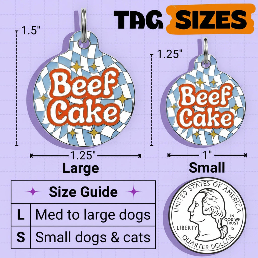 Cute Pet ID Tag & Dog Collar Charm - Beefcake 