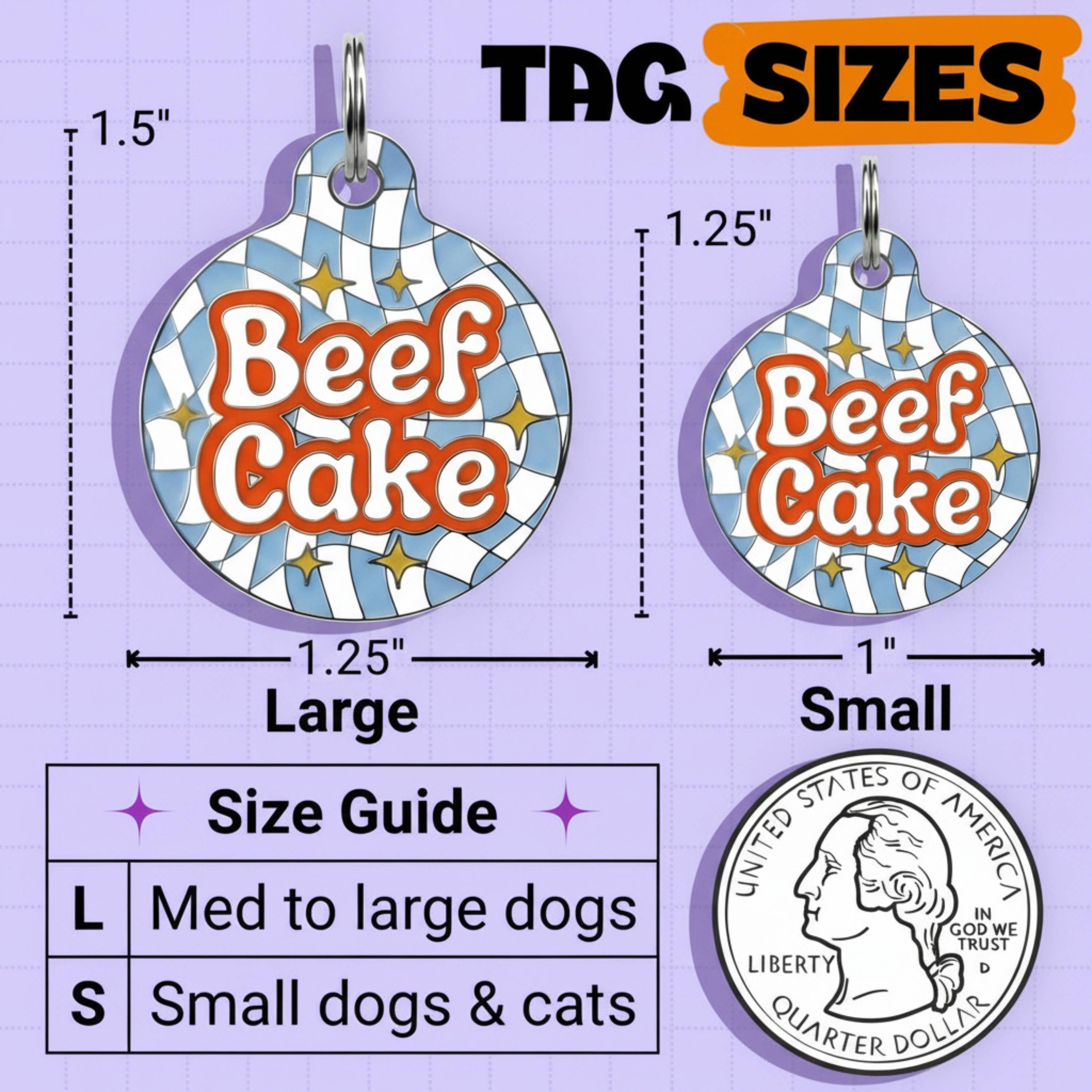 Cute Pet ID Tag & Dog Collar Charm - Beefcake 