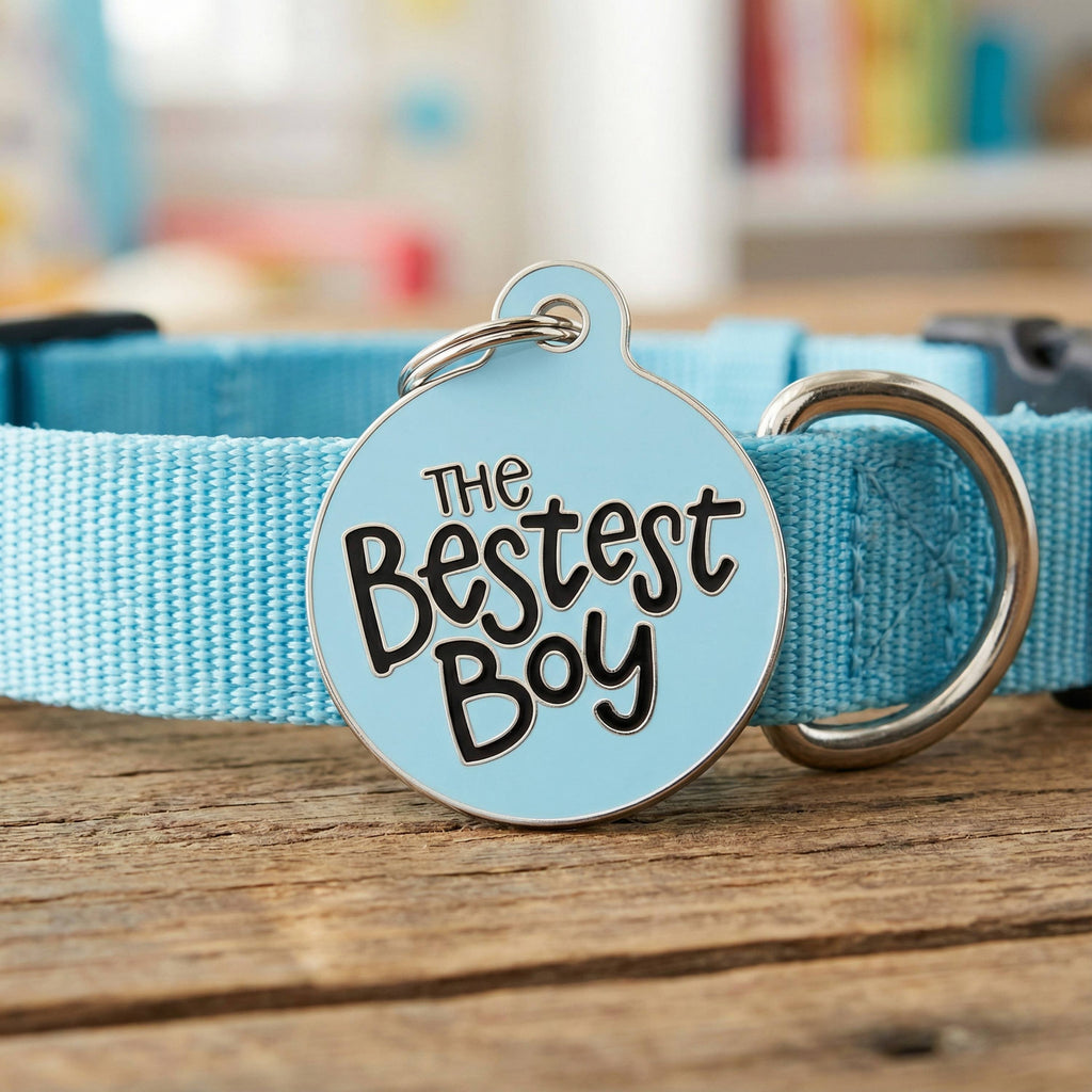 Cute Dog Tag Charm & Pet ID Tag - The Bestest Boy
