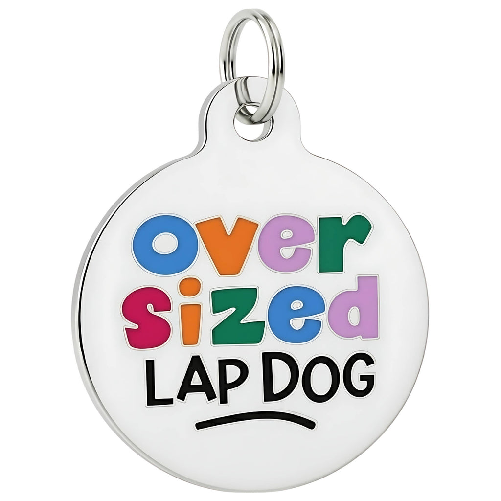 Enamel Pet Tag with Scannable ID - Oversized Lap Dog