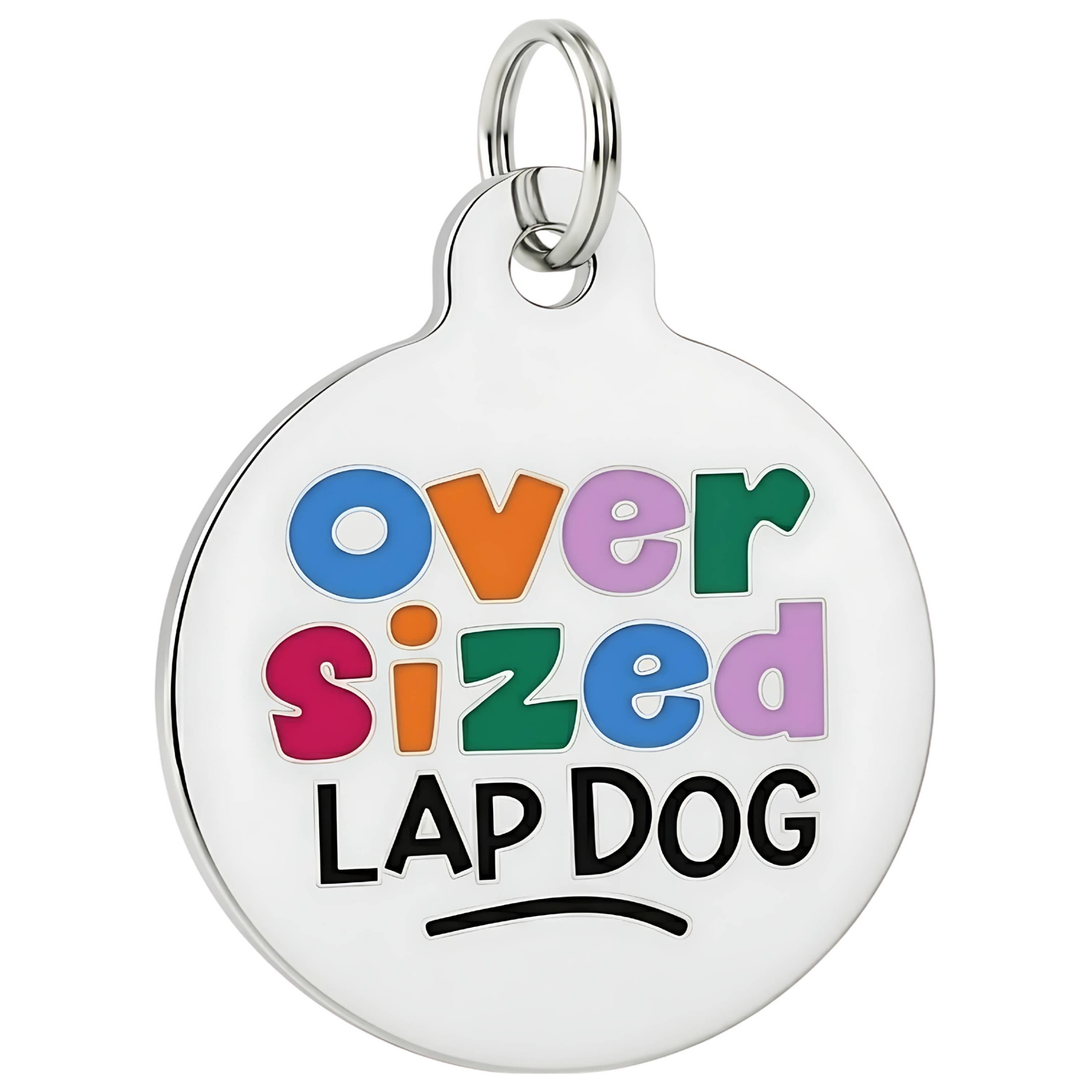 Enamel Pet Tag with Scannable ID - Oversized Lap Dog