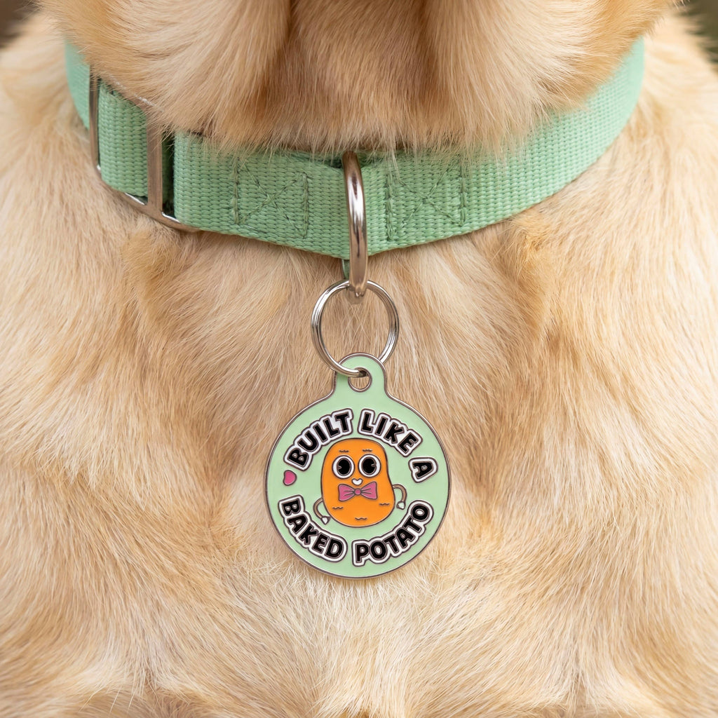 Funny Dog Charm or Pet ID Tag - Built Like a Baked Potato