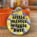 Cute Dog Charm & Pet ID Tag - Little Mister Wiggle Butt  - Bandithaus