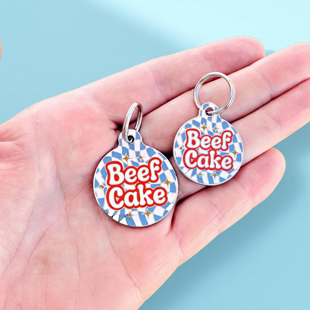 Cute Pet ID Tag & Dog Collar Charm - Beefcake 